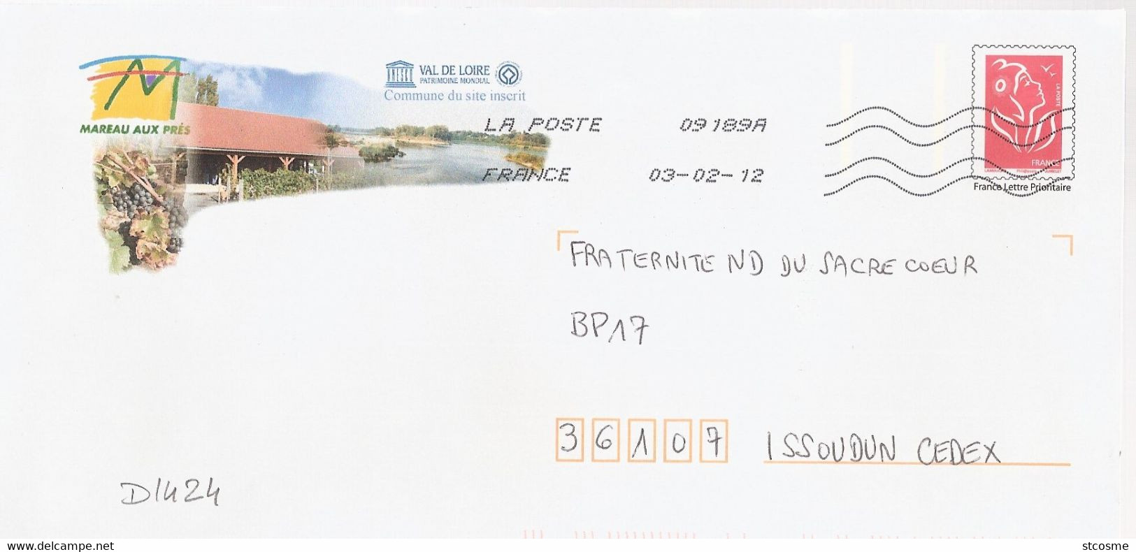 D1424 - Entier / Stationery / PSE - PAP Lamouche, Mareau Aux Prés - Agrément 809 - G4S/07R787 - Prêts-à-poster:Overprinting/Lamouche