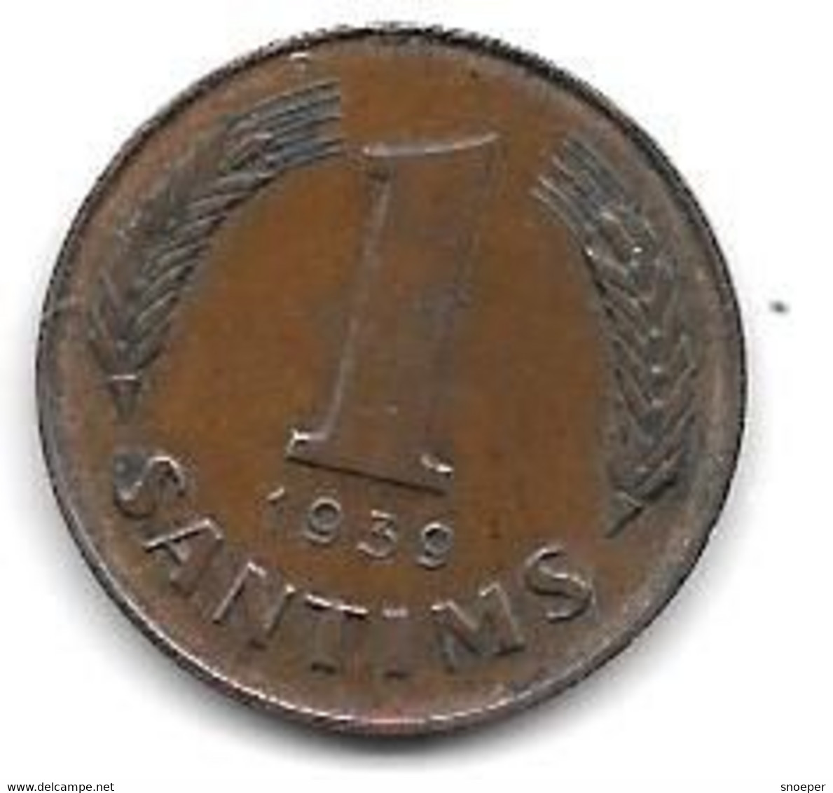 *latvia 1 Santimi 1939  Km 10 - Latvia