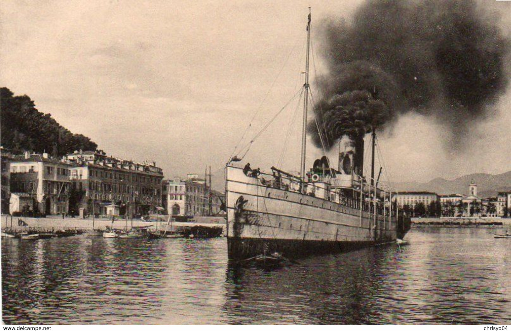 1V4 JE. Carte Photo Bateau Le Corsica Sortant Du Port De Nice Pour La Corse - To Identify