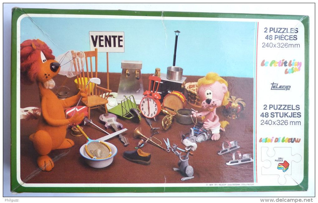 Puzzle ORLI Vers 1978 - LOEKI LE PETIT LION  -  2 X 48 Pièces - Puzzles