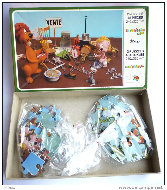 Puzzle ORLI Vers 1978 - LOEKI LE PETIT LION  -  2 X 48 Pièces - Puzzels