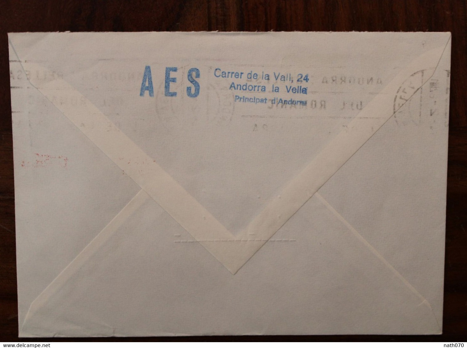 1982 Andorra La Vella Enveloppe Cover Andorre Espana Espagne Flamme Santa Coloma - Briefe U. Dokumente