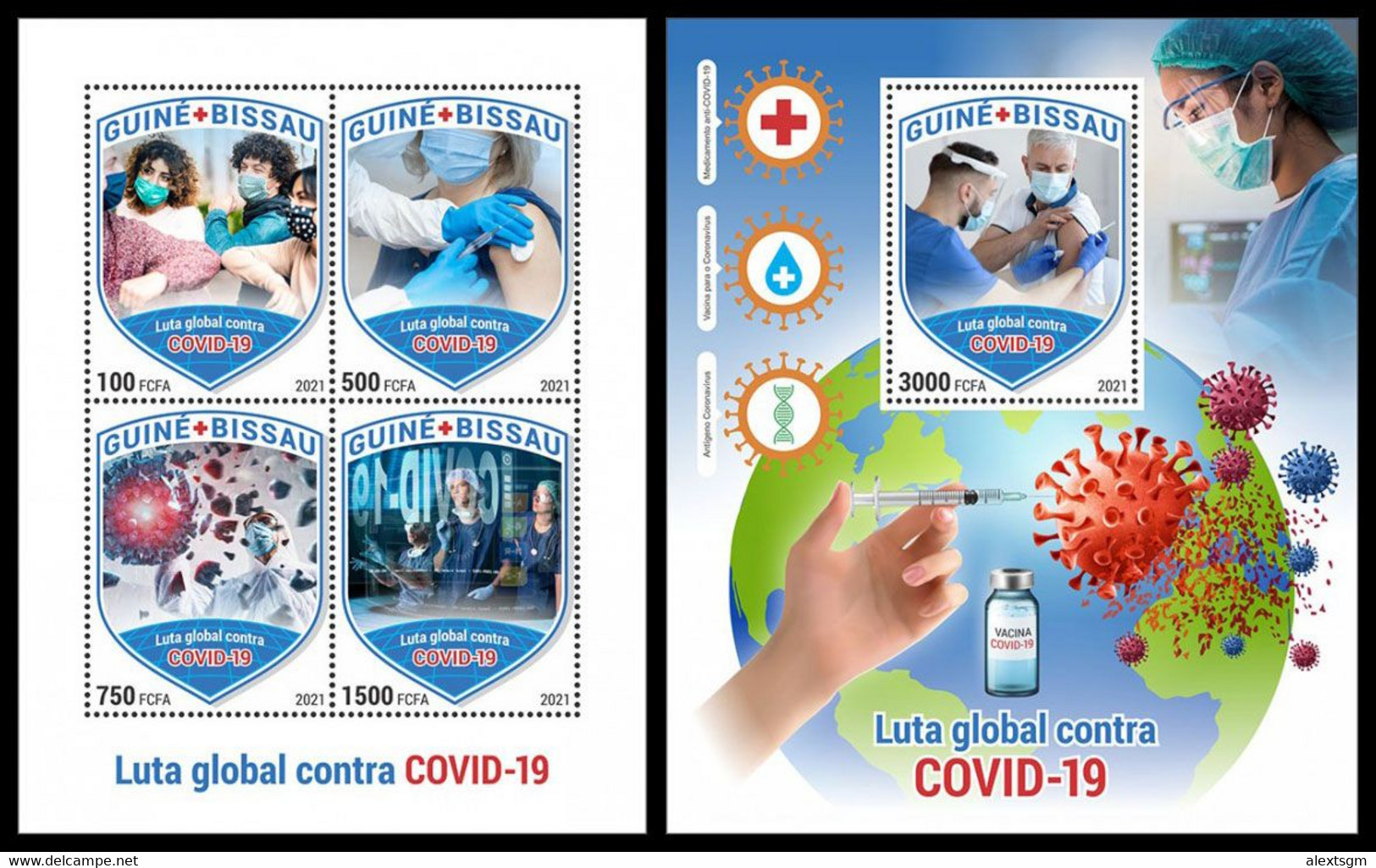 GUINEA BISSAU 2021 - Global Fight Against COVID-19, M/S + S/S. Official Issue [GB210123] - Medicina