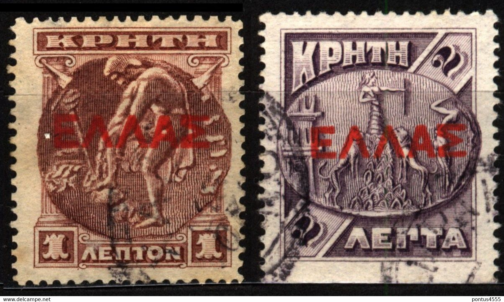 Greece Crete 1909 Mi 55-56 Definitive Issue 1910 - Crete