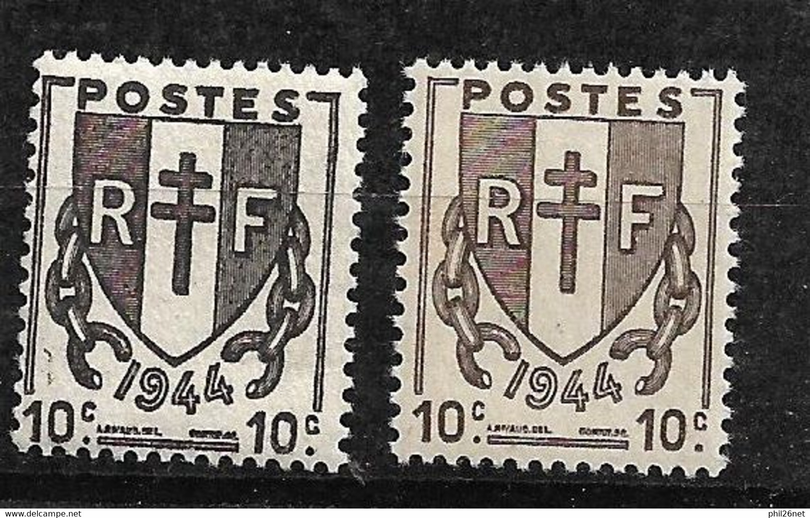 France N° 670 Et Variété   Gris Brun      Neufs   *  *   B/TB     Voir Scans     - Unused Stamps