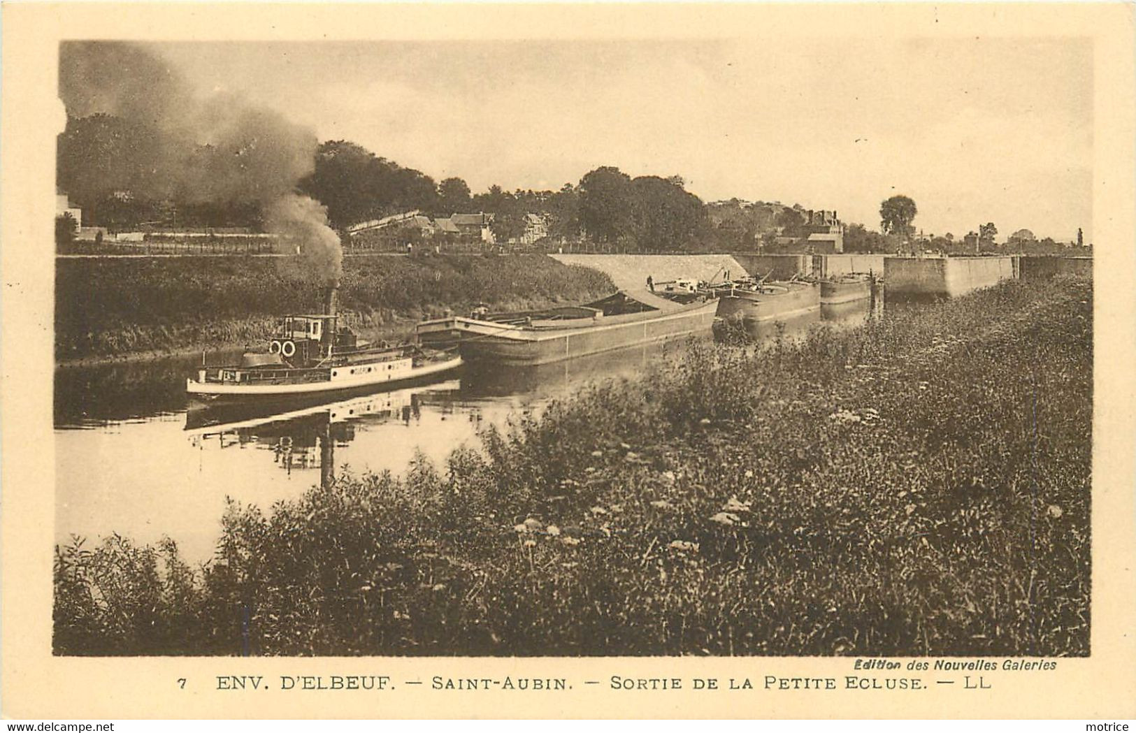 ENVIRONS D'ELBEUF - Saint Aubin, Sortie De La Petite écluse, Remorqueur Et Péniches. - Rimorchiatori