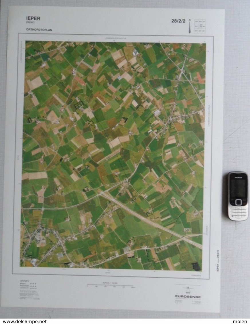 SINT-JULIAAN In 1990 GROTE-LUCHT-FOTO -JAN WIELTJE NOORDERRING-IEPER 48x67cm ORTHOFOTOPLAN PHOTO AERIENNE LUCHTFOTO R732 - Ieper