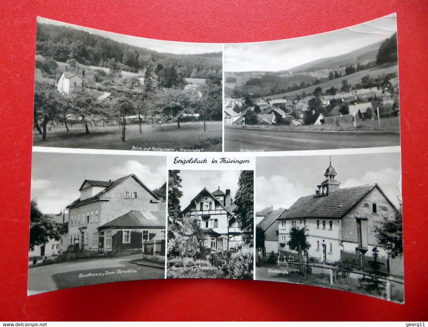 Engelsbach 1975 - Dorfstraße - Gasthaus Paradies - Georgenthal - Thüringer Wald - Echt Foto - Thüringen - Georgenthal