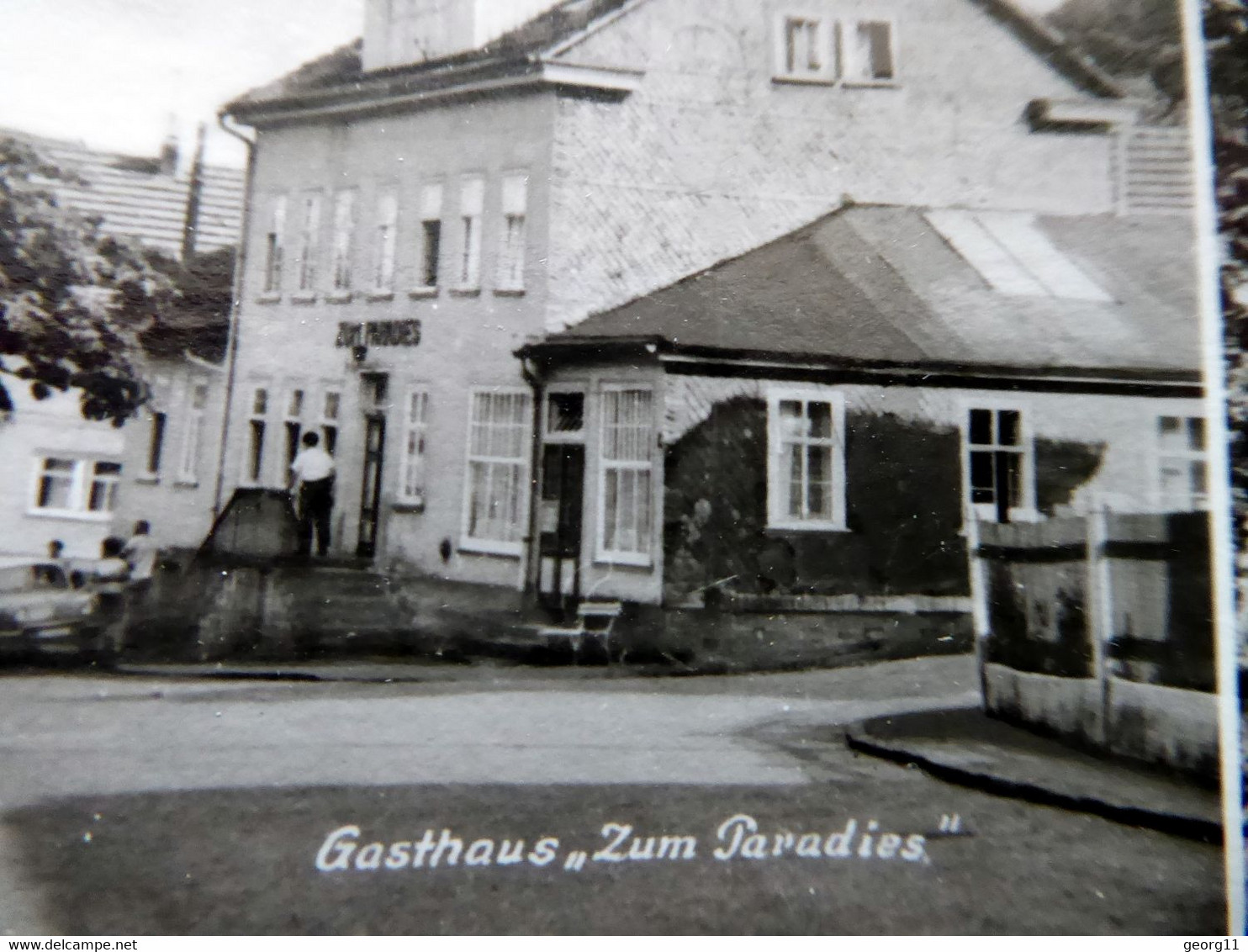 Engelsbach 1975 - Dorfstraße - Gasthaus Paradies - Georgenthal - Thüringer Wald - Echt Foto - Thüringen - Georgenthal