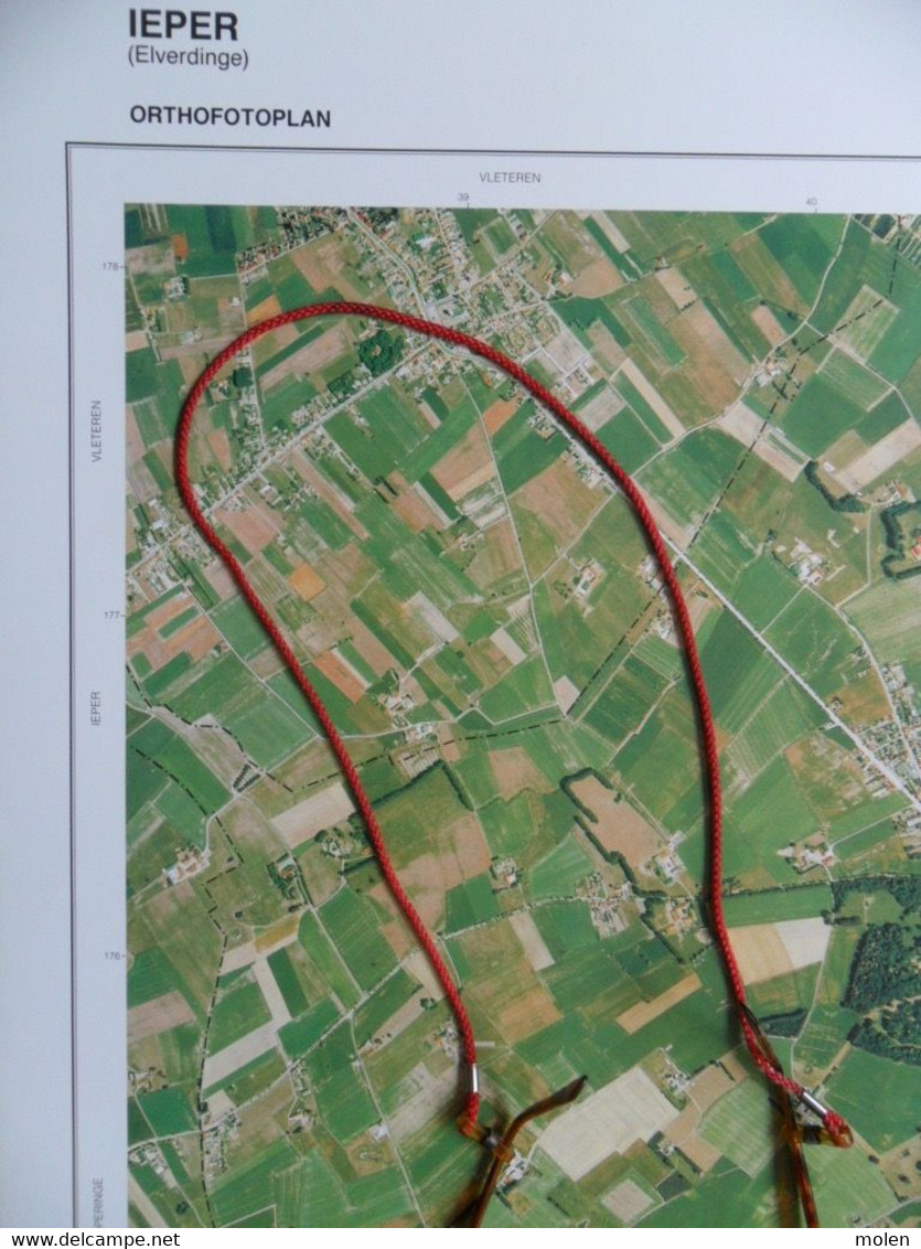 ELVERDINGE In 1990 GROTE-LUCHT-FOTO WOESTEN WIPPE VLAMERTINGE IEPER 48x67cm ORTHOFOTOPLAN PHOTO AERIENNE LUCHTFOTO R730 - Ieper