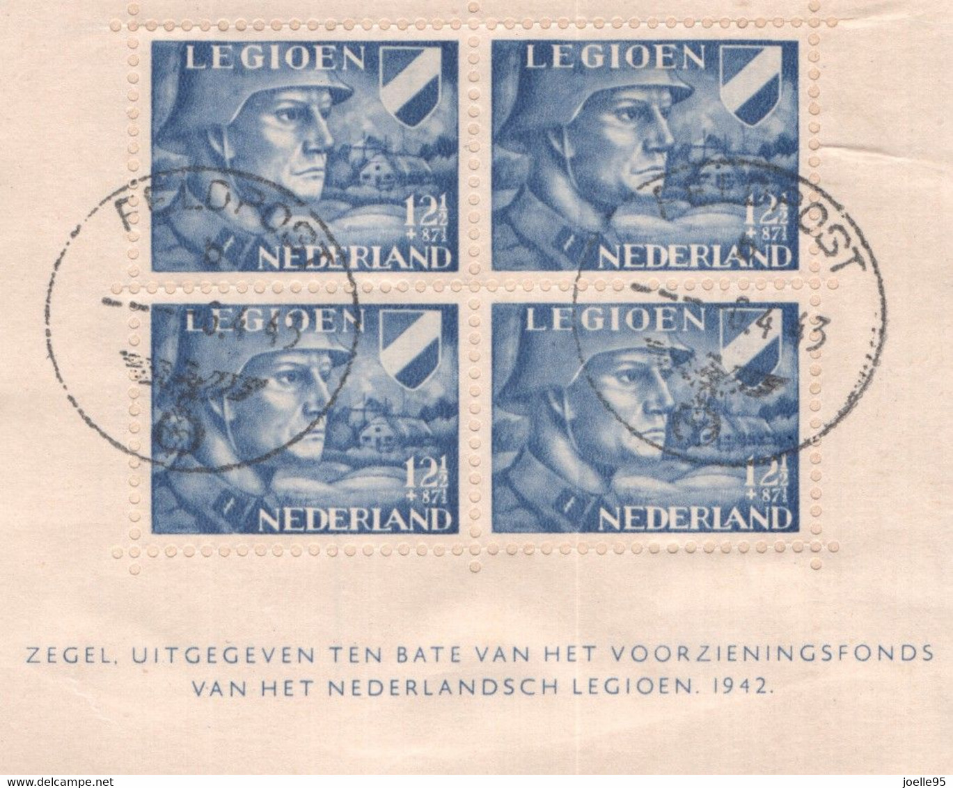 Nederland 1942 - Legioenblok Op Envelop Naar Duitsland - Feldpost Stempel 6.4.43 - NVPH V403 - Autres & Non Classés