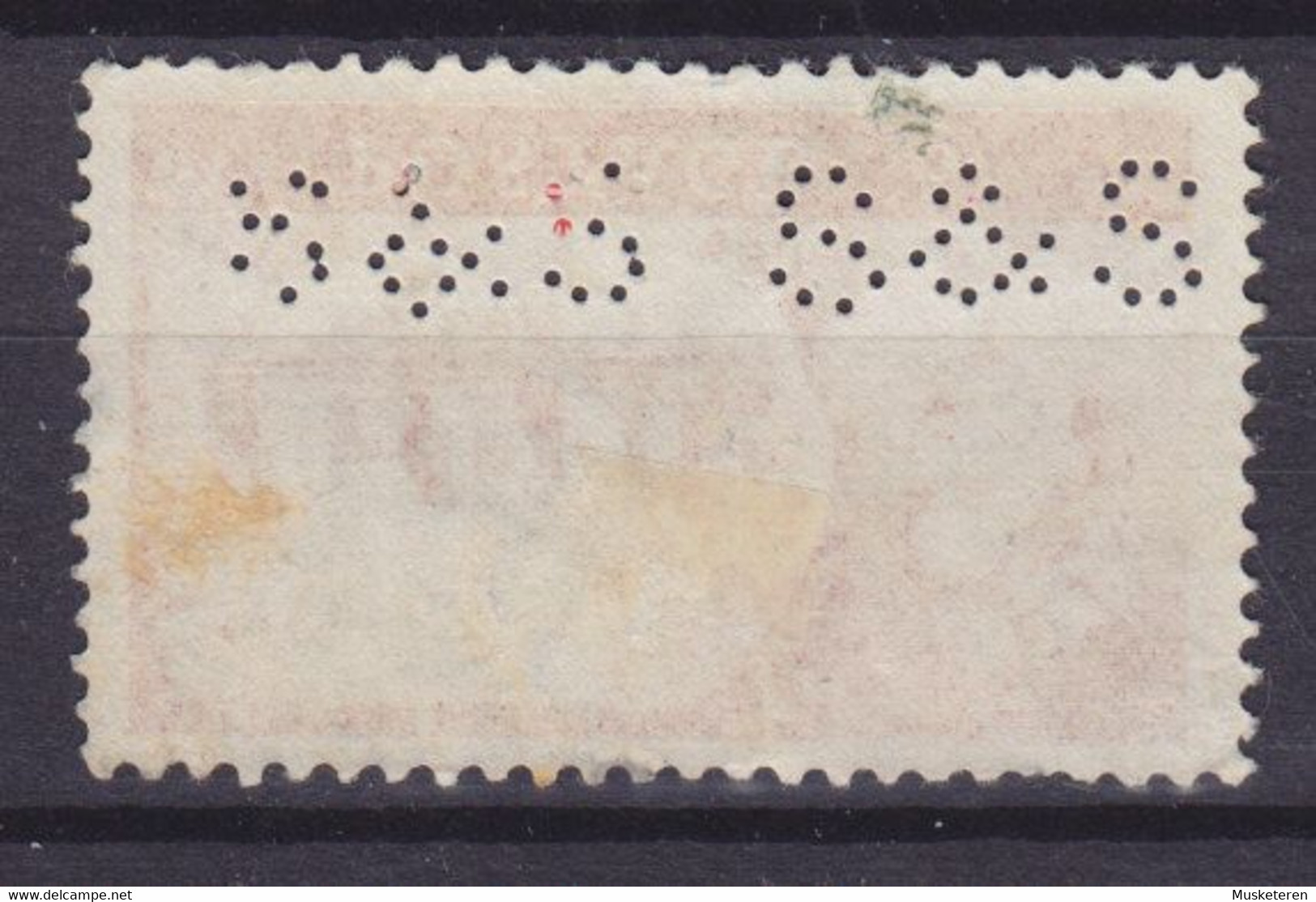 Great Britain Perfin Perforé Lochung 'S&S' 1959 Mi. 336, 5 Sh Queen Elizabeth (2 Scans) - Perfins