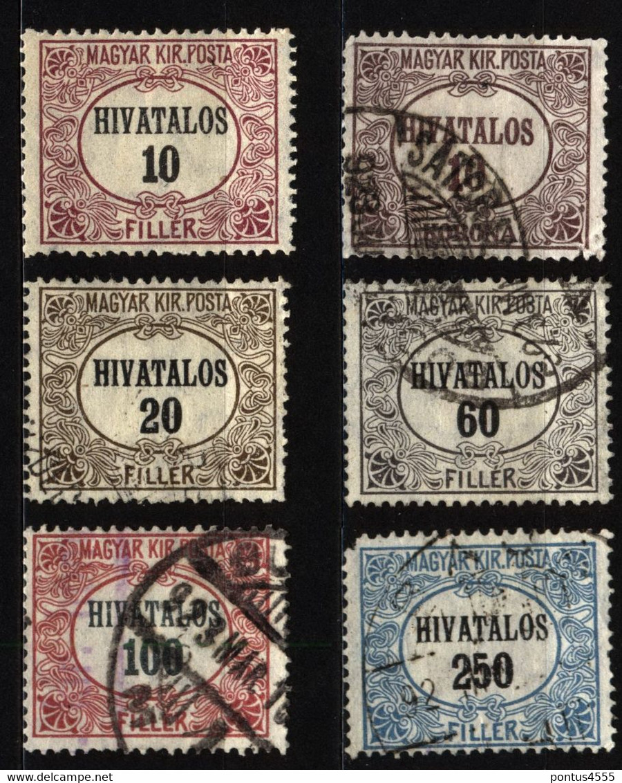 Hungary 1921 D1-D5 Official Stamps - Service