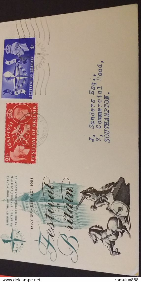 GB - 1951 KGVI Festival Of Britain Illustrated First Day Cover - ....-1951 Pre Elizabeth II