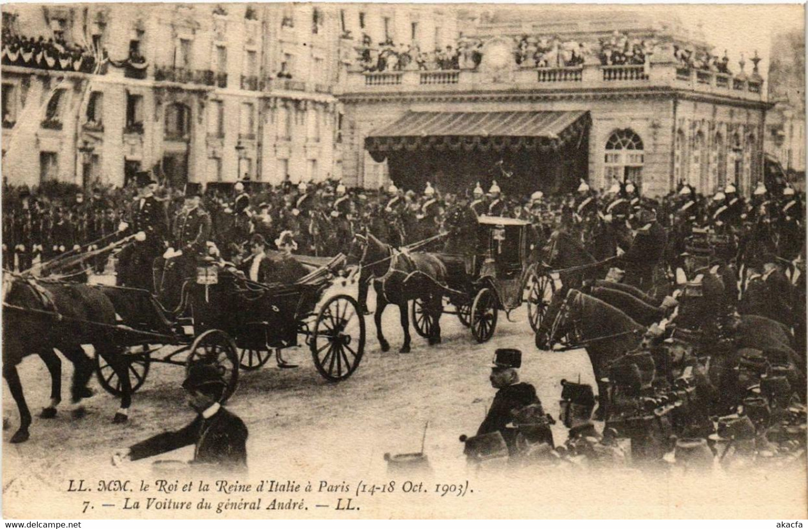 CPA AK PARIS LL.MM Le Roi La Reine D'Italie Voiture Du General Andre (563004) - Empfänge