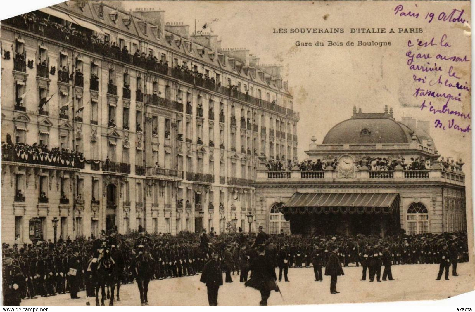 CPA AK PARIS Les Souverains D'Italie. Gare Du BOIS De BOULOGNE (562792) - Empfänge