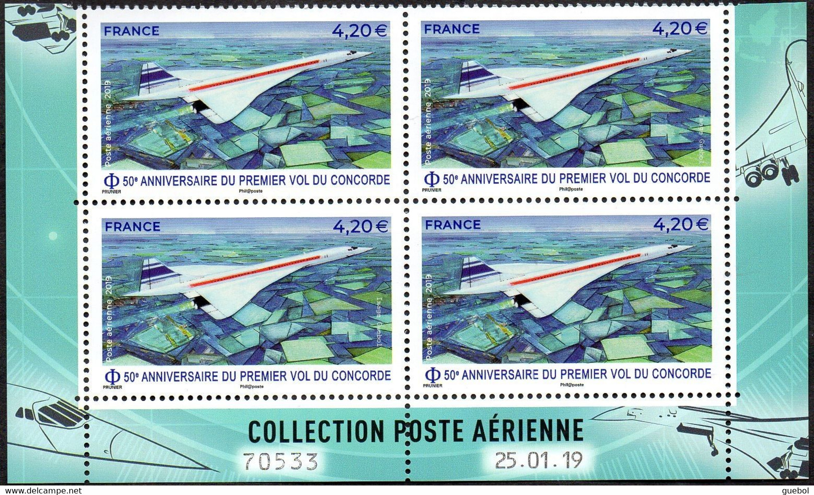 France Coin Daté - N°  83 A ** Poste Aérienne  - 50e Anniversaire Du 1er Vol Du Concorde Au 25.01.19 - Airmail