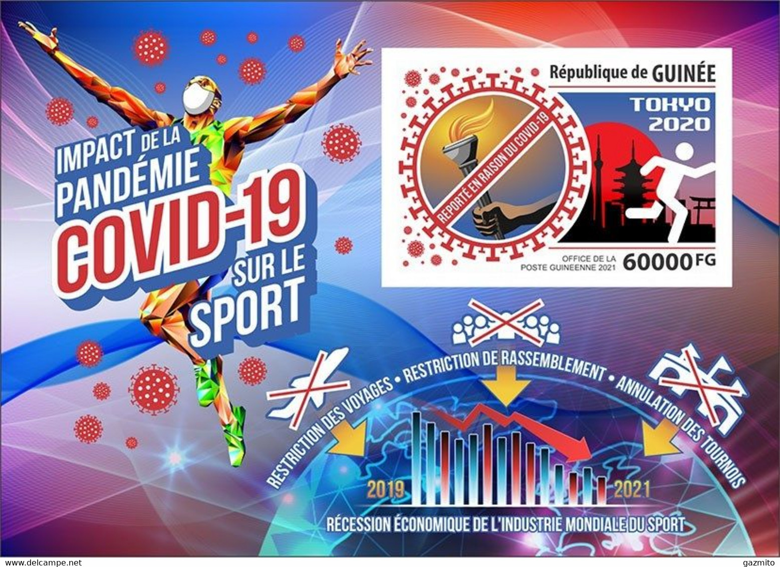 Guinea 2021, Covid, Athletic, Tokyo 2020, BF IMPERFORATED - Verano 2020 : Tokio