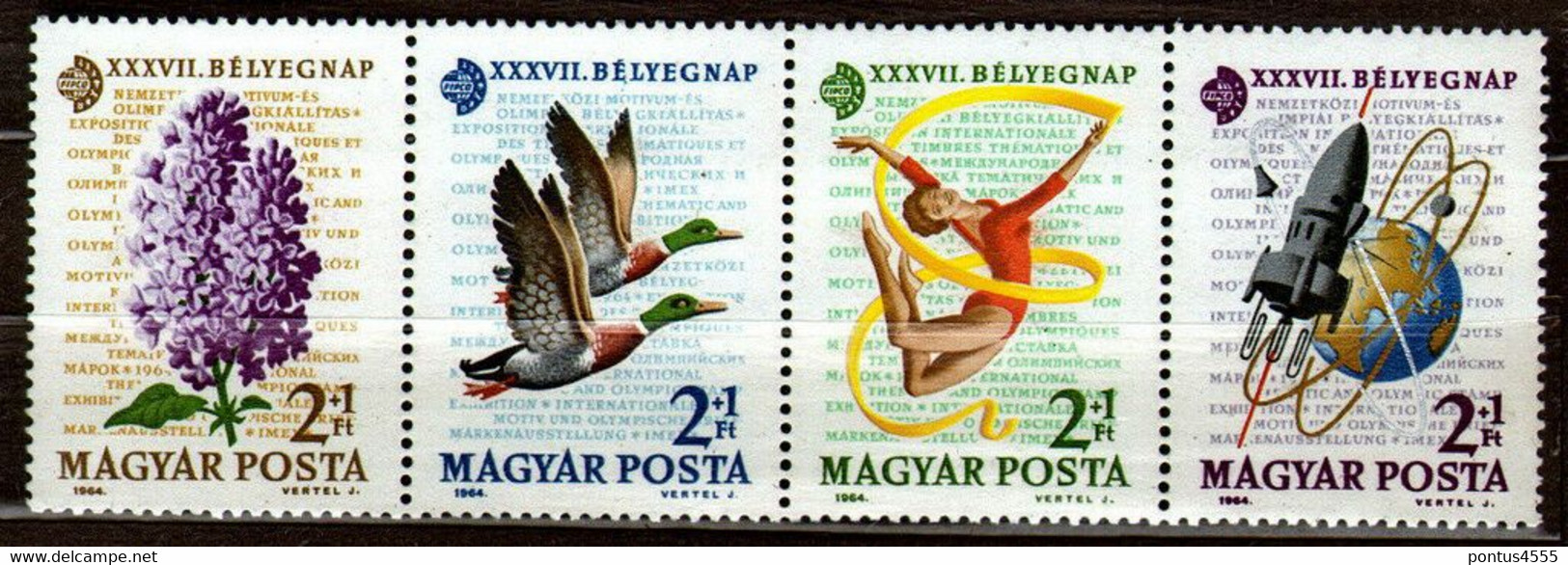 Hungary 1964 Mi 2053-2056 Sh42 Stamp Day - MLH - Autres & Non Classés