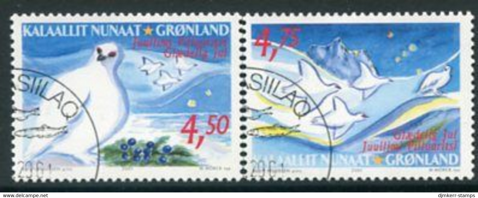 GREENLAND 2001 Christmas Used.  Michel 374-75 - Usati