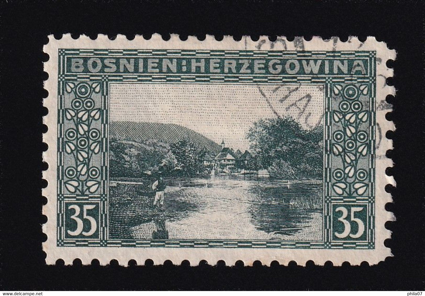 BOSNIA AND HERZEGOVINA - Landscape Stamp 35 Hellera, Perforation 9 ½, Stamp Cancelled - Bosnie-Herzegovine