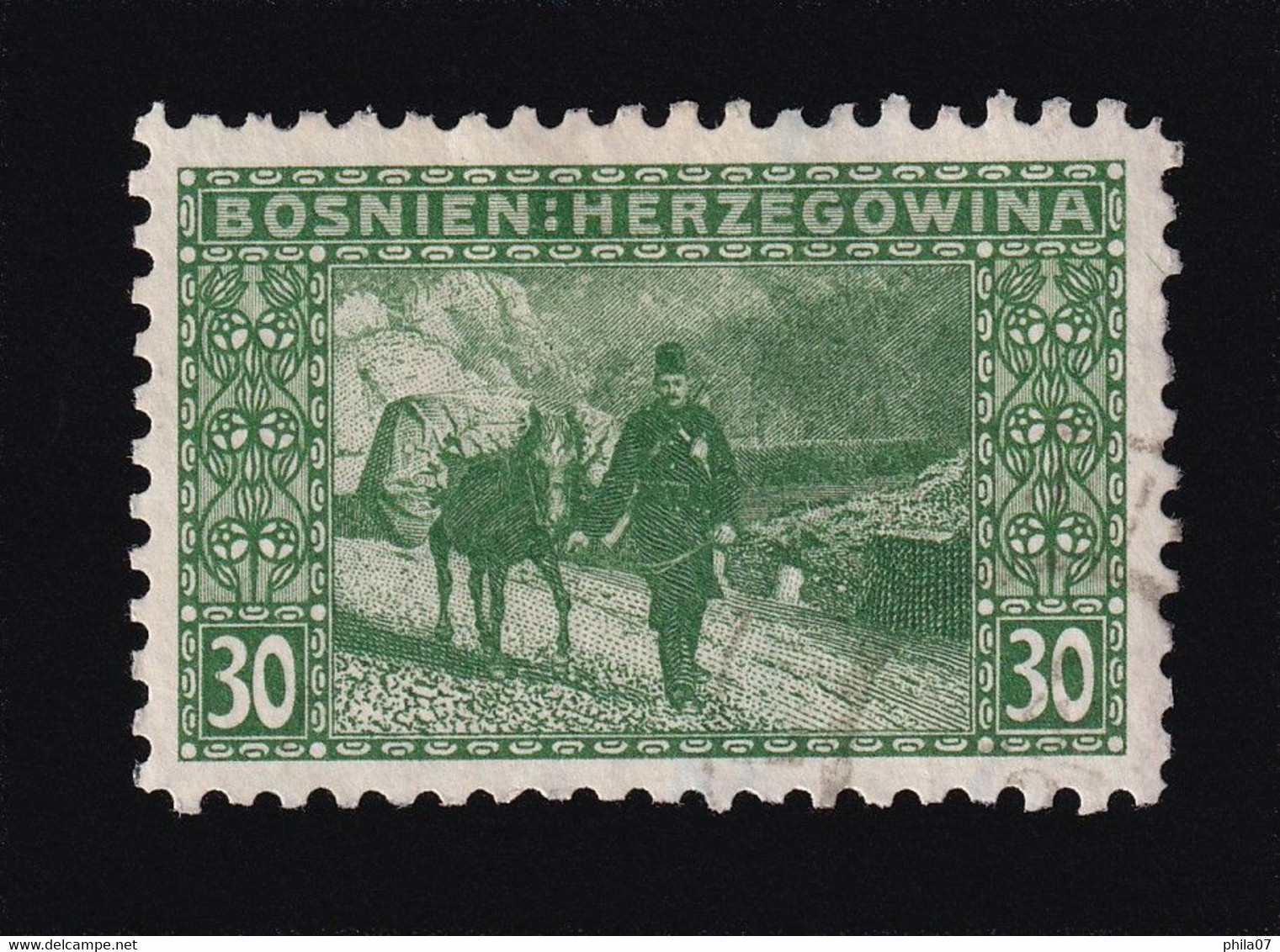 BOSNIA AND HERZEGOVINA - Landscape Stamp 30 Hellera, Perforation 9 ½, Stamp Cancelled - Bosnia And Herzegovina