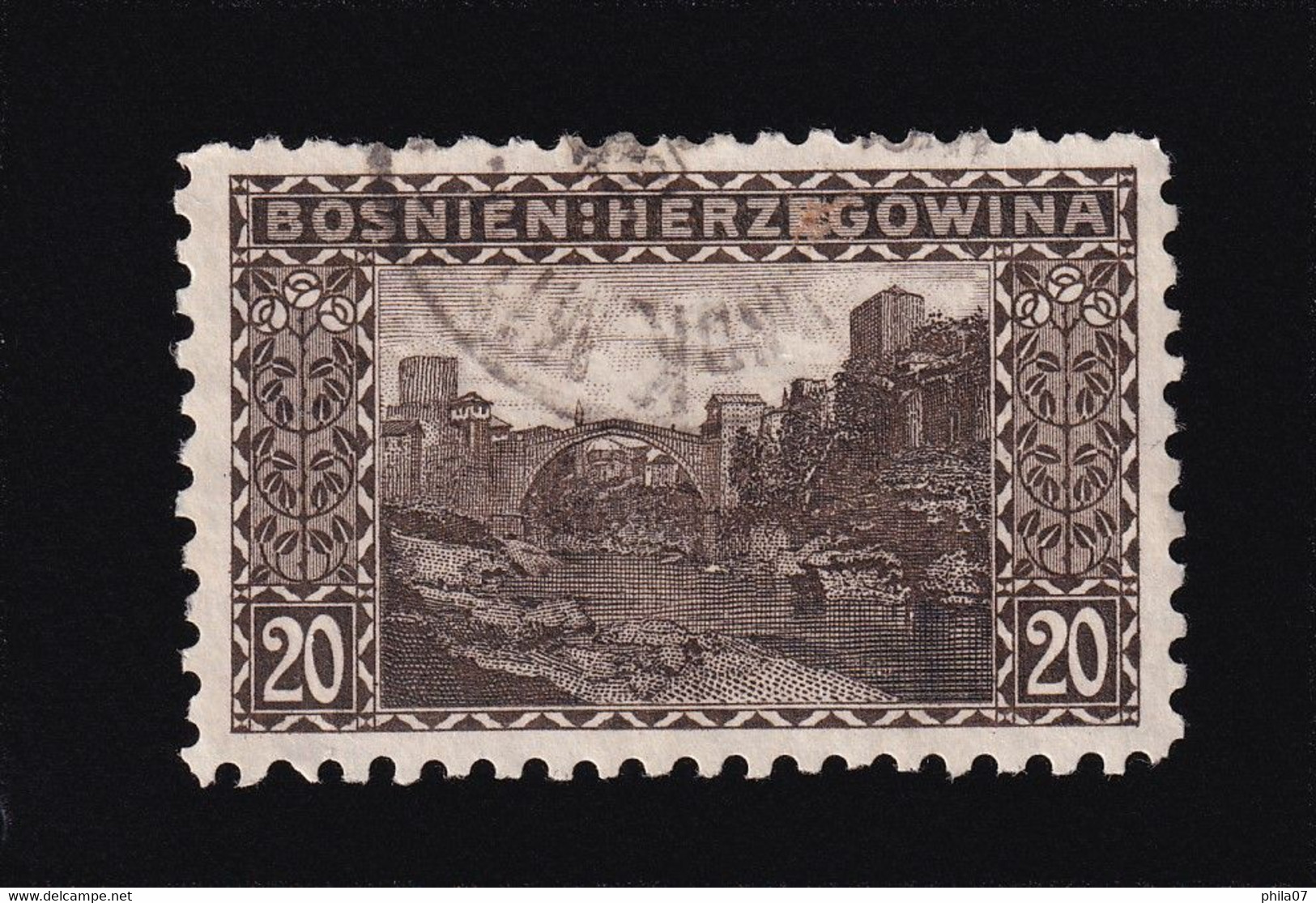 BOSNIA AND HERZEGOVINA - Landscape Stamp 20 Hellera, Perforation 9 ½, Stamp Cancelled - Bosnie-Herzegovine