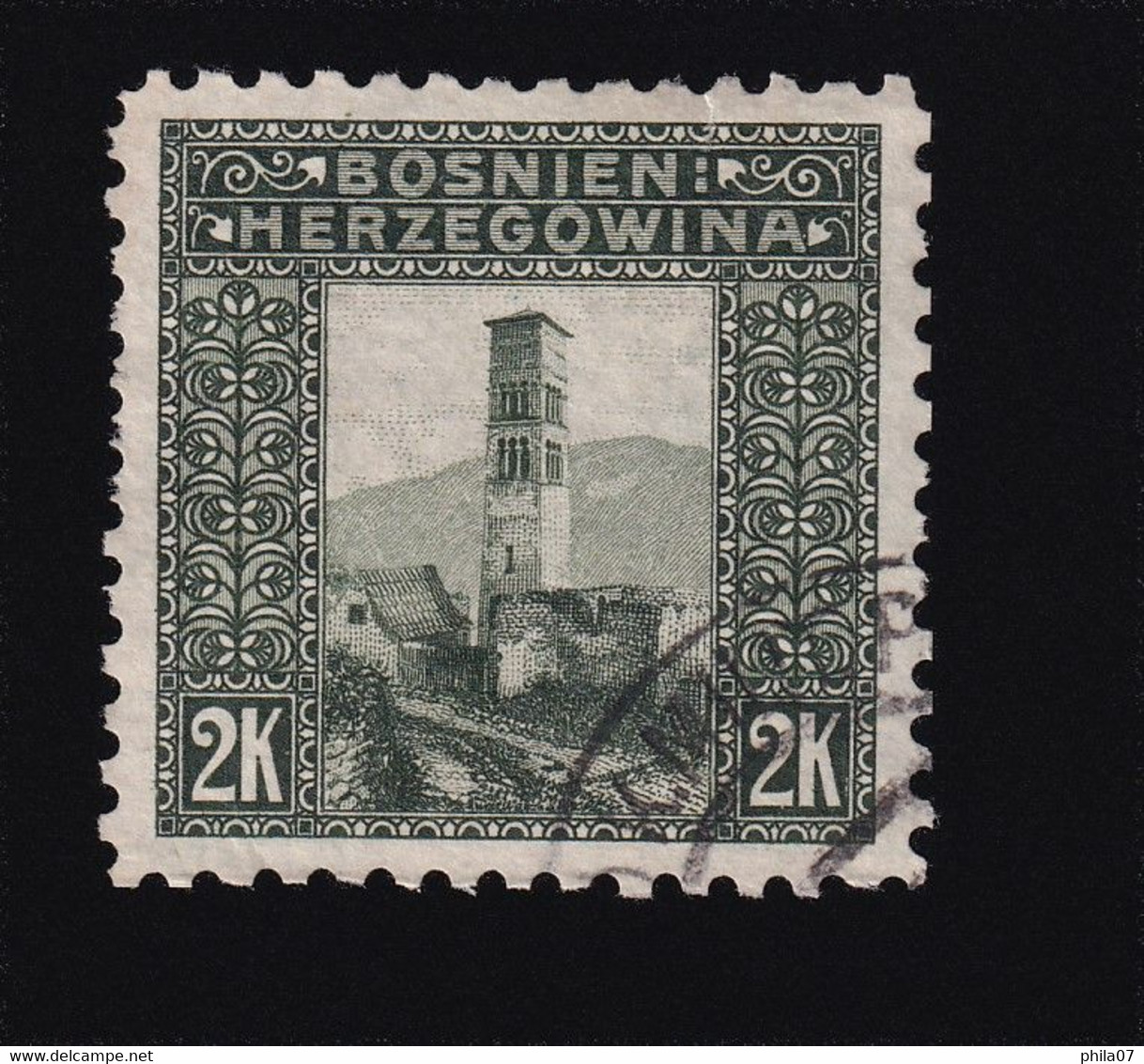 BOSNIA AND HERZEGOVINA - Landscape Stamp 2 Krune, Perforation 9 ½, Stamp Cancelled - Bosnie-Herzegovine