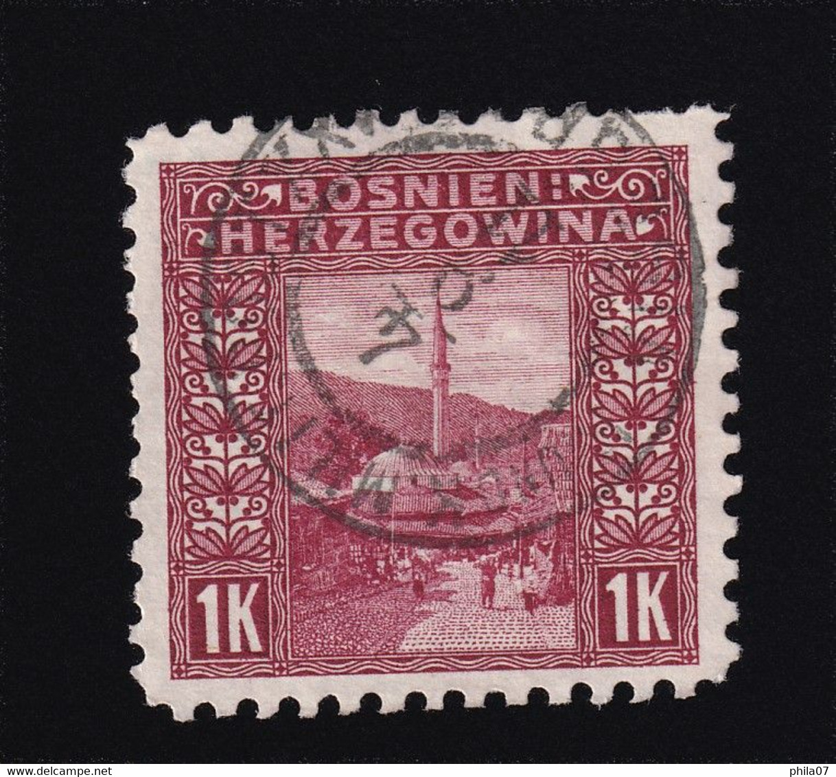 BOSNIA AND HERZEGOVINA - Landscape Stamp 1 Krune, Perforation 9 ½, Stamp Cancelled - Bosnie-Herzegovine