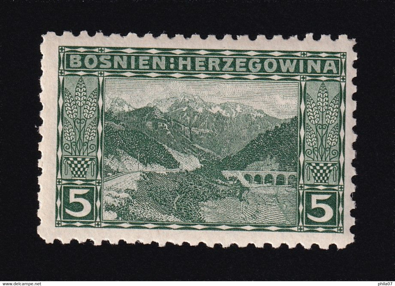 BOSNIA AND HERZEGOVINA - Landscape Stamp 5 Hellera, Perforation 9 ½, MNH - Bosnia And Herzegovina