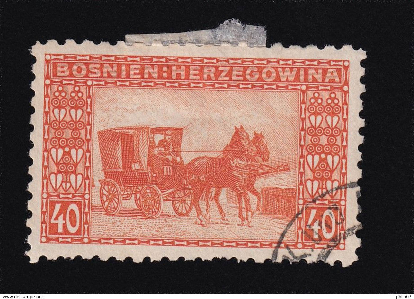 BOSNIA AND HERZEGOVINA - Landscape Stamp 40 Hellera, Perforation 9 ½, Cancelled - Bosnia And Herzegovina