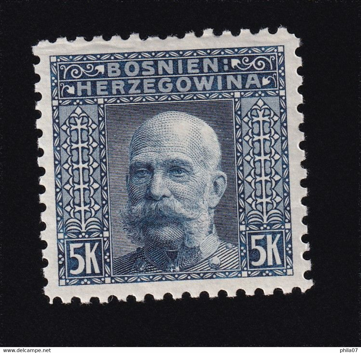 BOSNIA AND HERZEGOVINA - Landscape Stamp 5 Kruna, Perforation 9 ½, MH - Bosnia Erzegovina