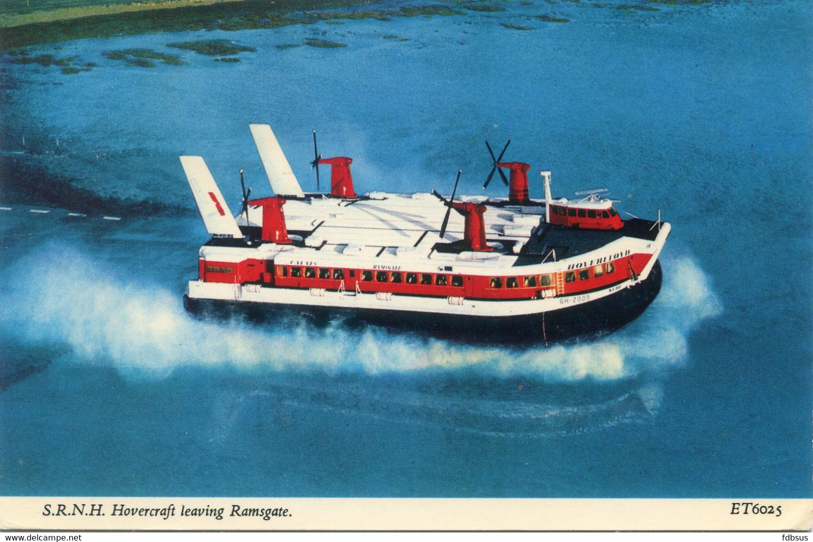 Hovercraft SRNH Leaving Ramsgate - ET6025 - Carrd To Belgium Without Cancellation Marks On Stamp 9p - Ed. Elgate - Ramsgate