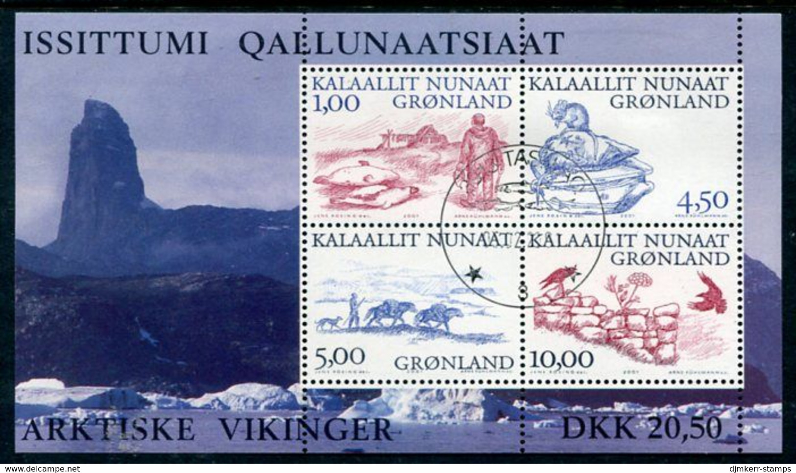 GREENLAND 2001 Arctic Vikings III Block  Used.  Michel Block 20 - Used Stamps