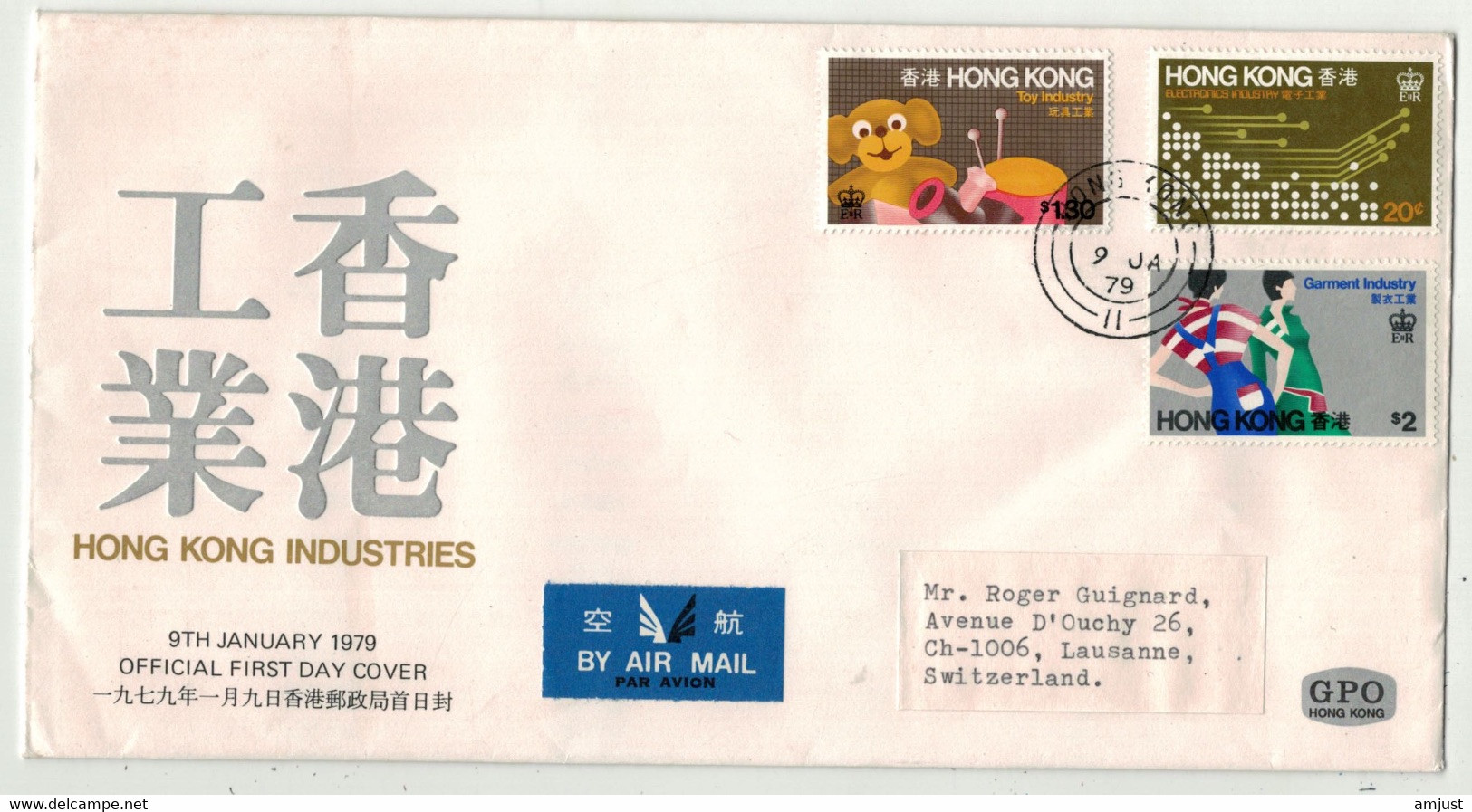 Grande-Bretagne Ex-colonies // Hong Kong // Lettre Pour La Suisse (Grand Format) - Storia Postale