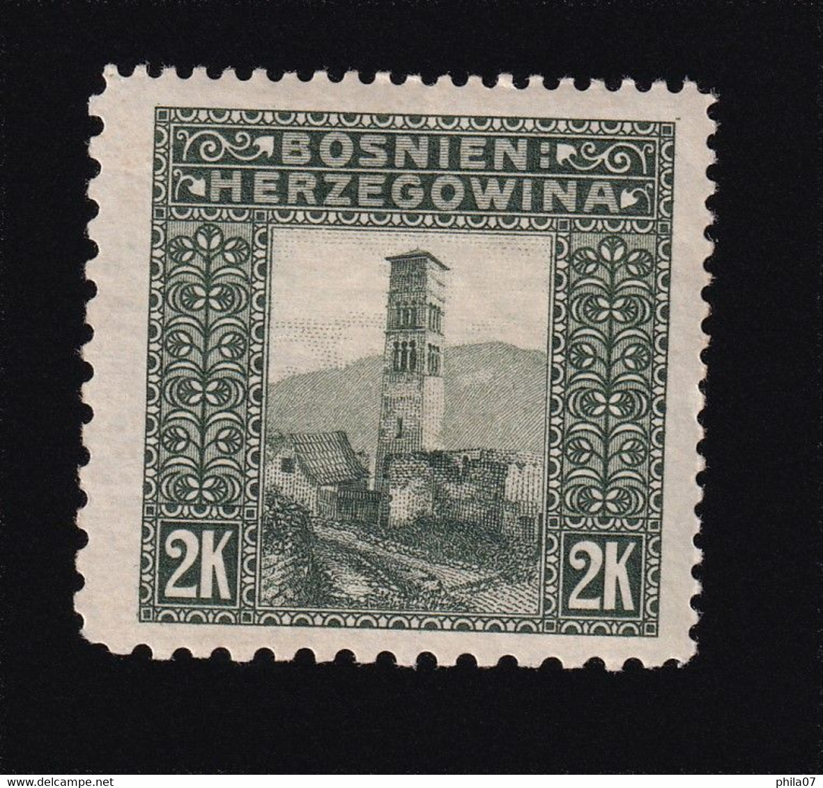 BOSNIA AND HERZEGOVINA - Landscape Stamp, 2 Krune, With Mixed Perforation Different Position 9 ½:9½:12½:12½, MH - Bosnië En Herzegovina