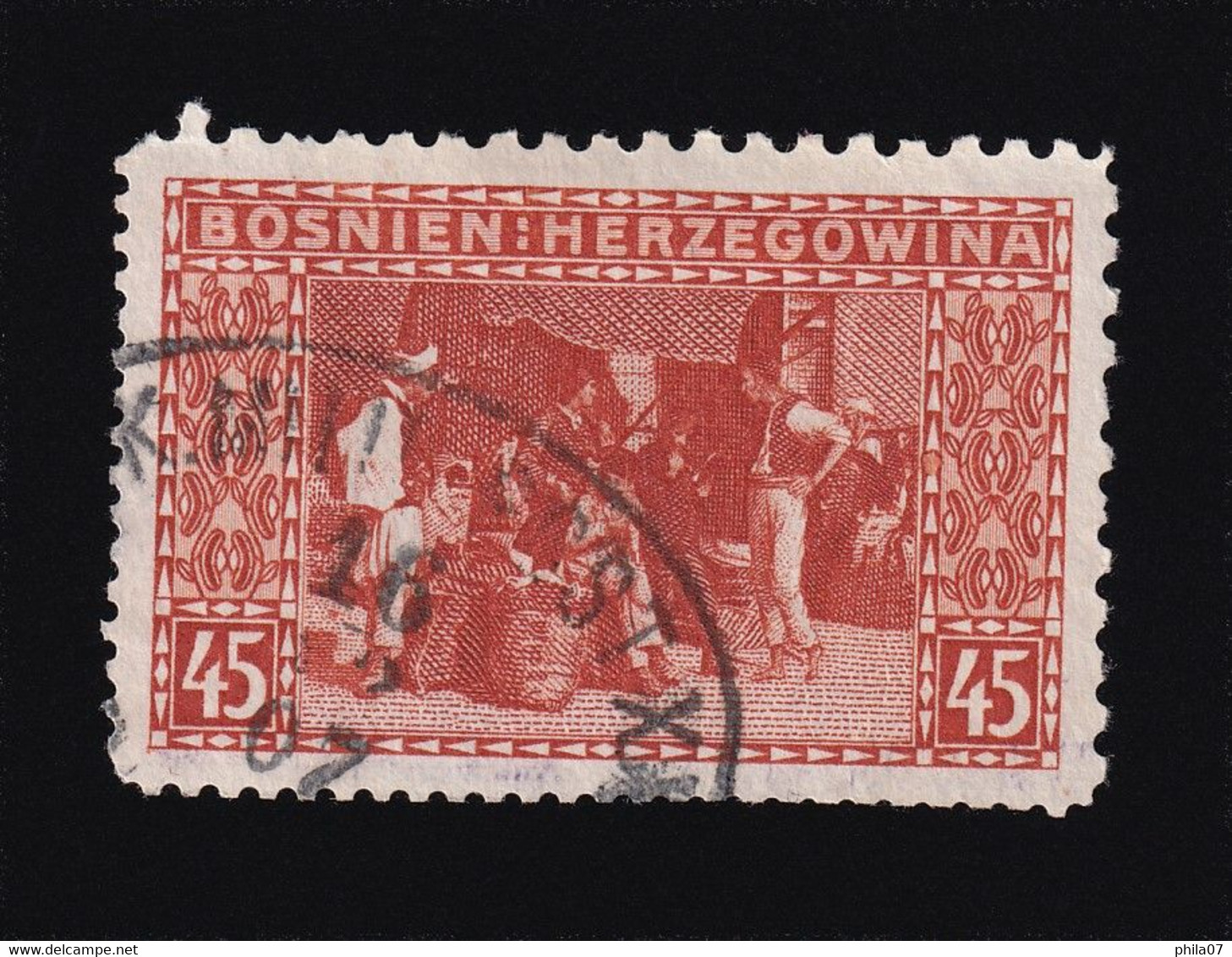 BOSNIA AND HERZEGOVINA - Landscape Stamp, 45 Hellera, With Mixed Perforation Different Position 12 ½:12½:9½:9½, Cancelle - Bosnië En Herzegovina