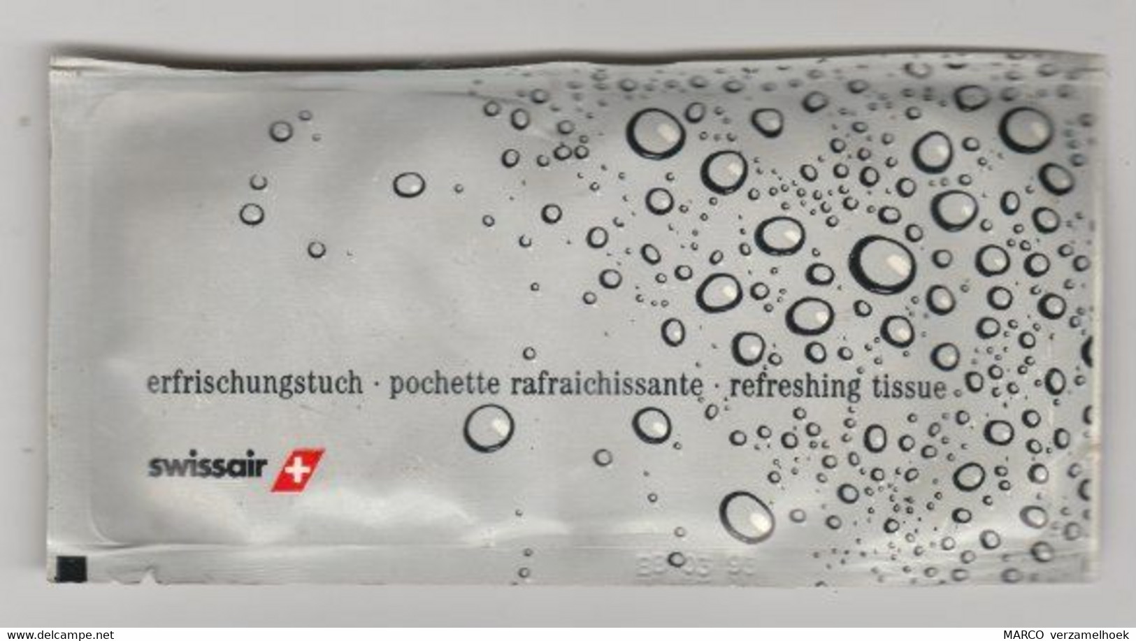 Swissair Zwitserland-suisse (CH) Refreshing Tissue-verfrissingsdoekje - Materiale Promozionale