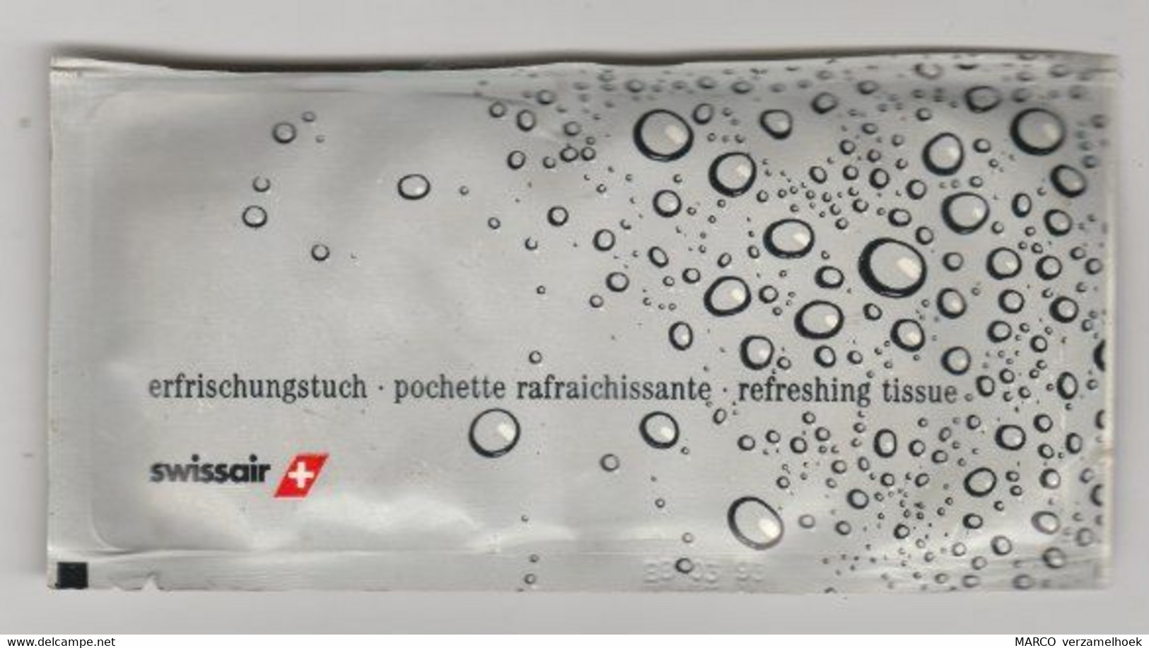 Swissair Zwitserland-suisse (CH) Refreshing Tissue-verfrissingsdoekje - Giveaways