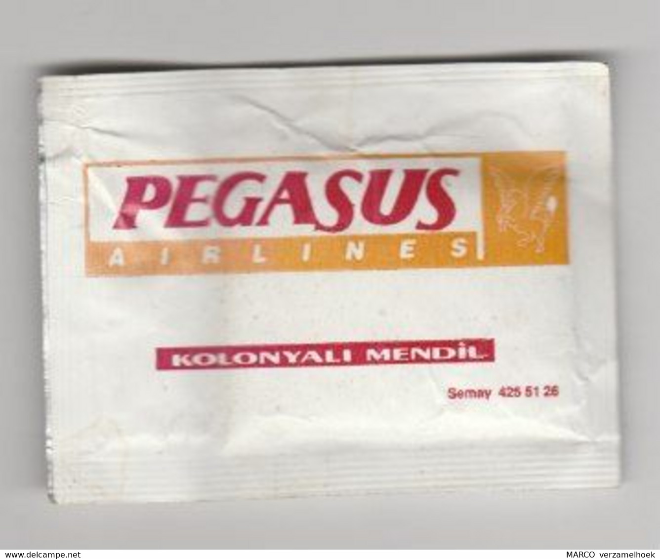 Pegasus Airlines Turkije (TR) Refreshing Tissue-verfrissingsdoekje - Reclamegeschenk