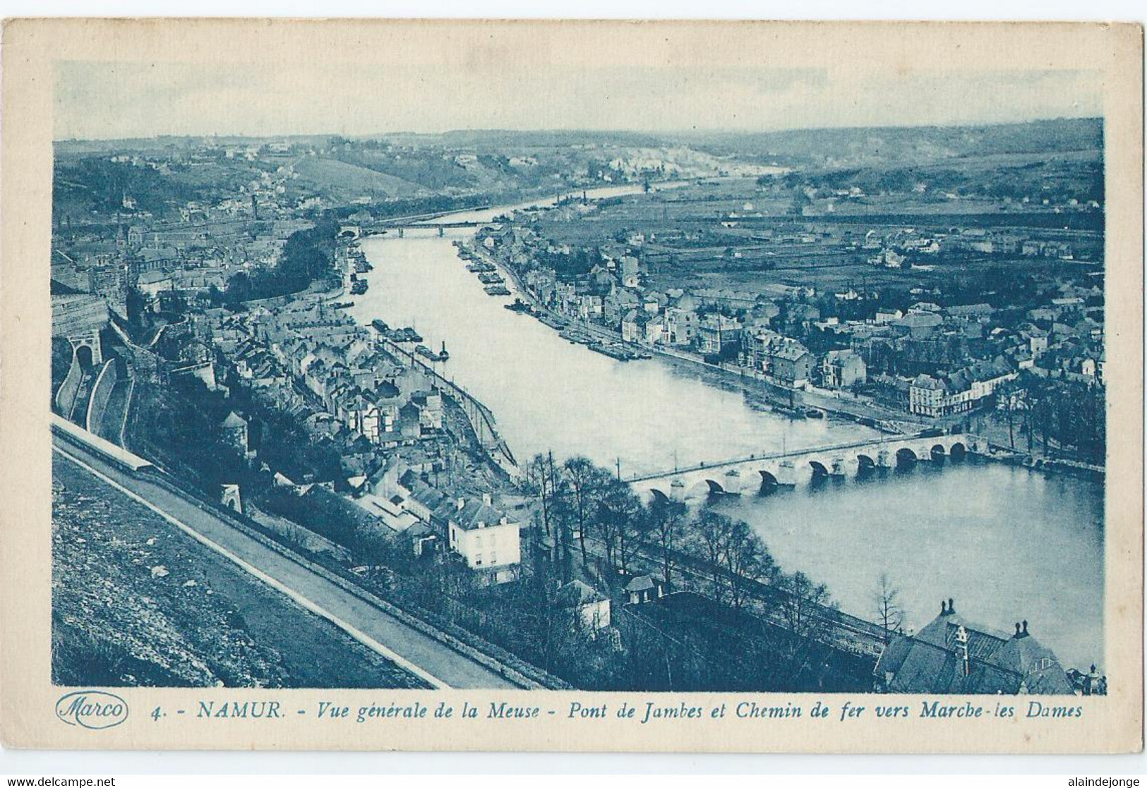 Namen - Namur - Vue Générale De La Meuse - Pont De Jambes Et Chemin De Fer Vers Marche-les Dames - Namur