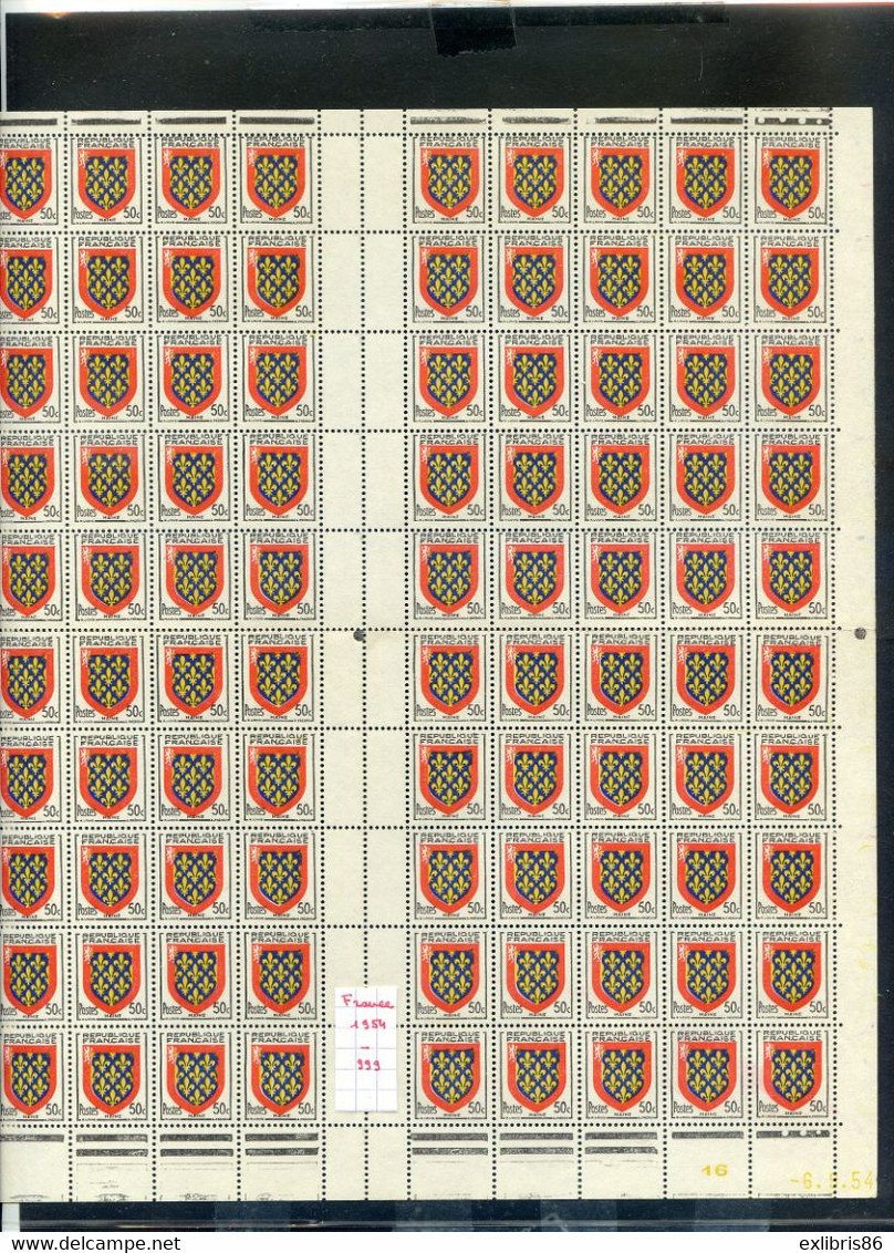 TIMBRES FRANCE REF080521mi, FEUILLE COMPLETE N° 999 - Hojas Completas