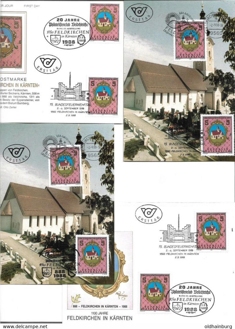 1450t: Spezialsammlung 1988, Feldkirchen In Kärnten Viele Spezialbelege, 24 Belege, 7 Scans - Feldkirchen In Kärnten