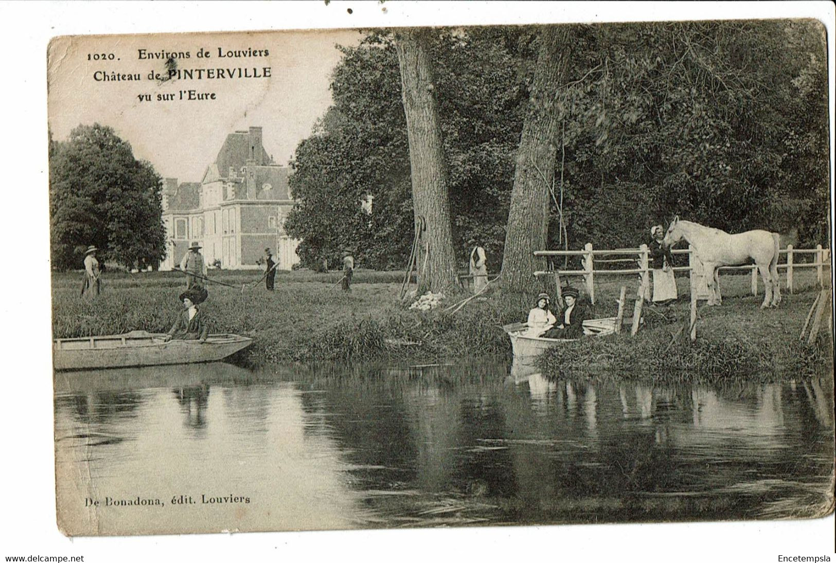 CPA Carte Postale-France-Pinterville Le Château Vu Sur L'Eure  Animée -VM31331at - Pinterville