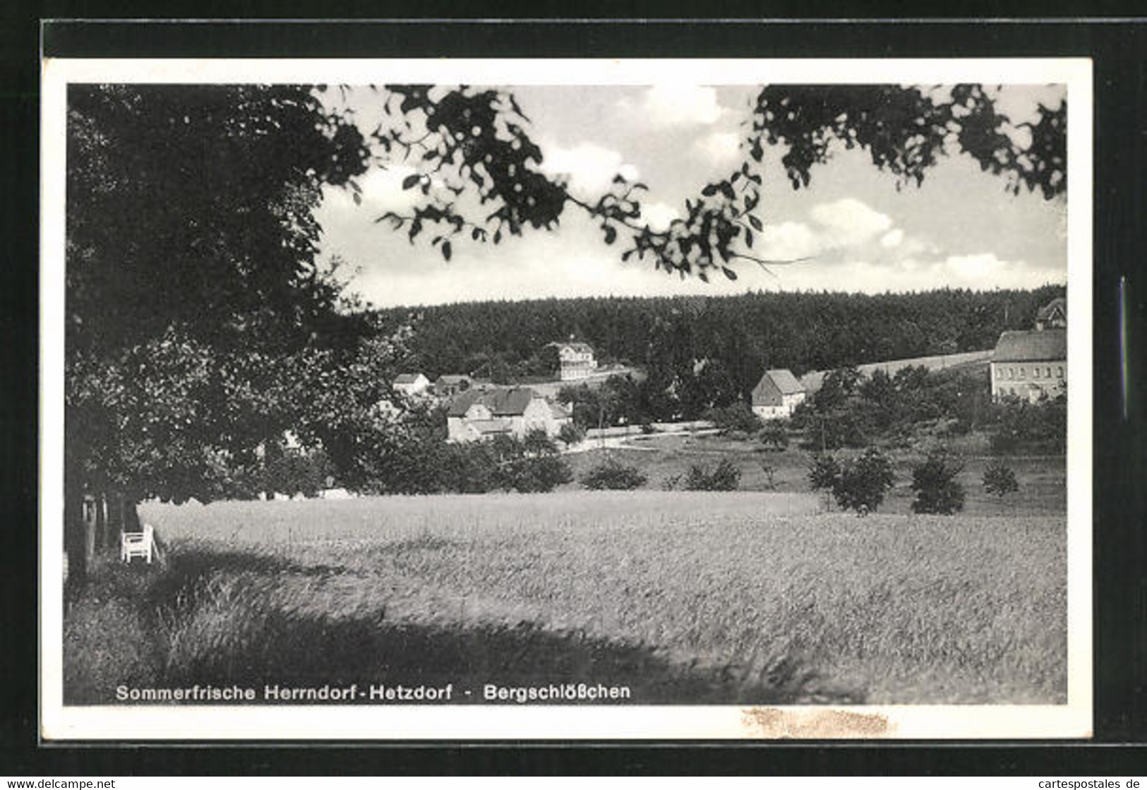 AK Herrndorf-Hetzdorf, Ortsansicht Mit Bergschlösschen - Hetzdorf