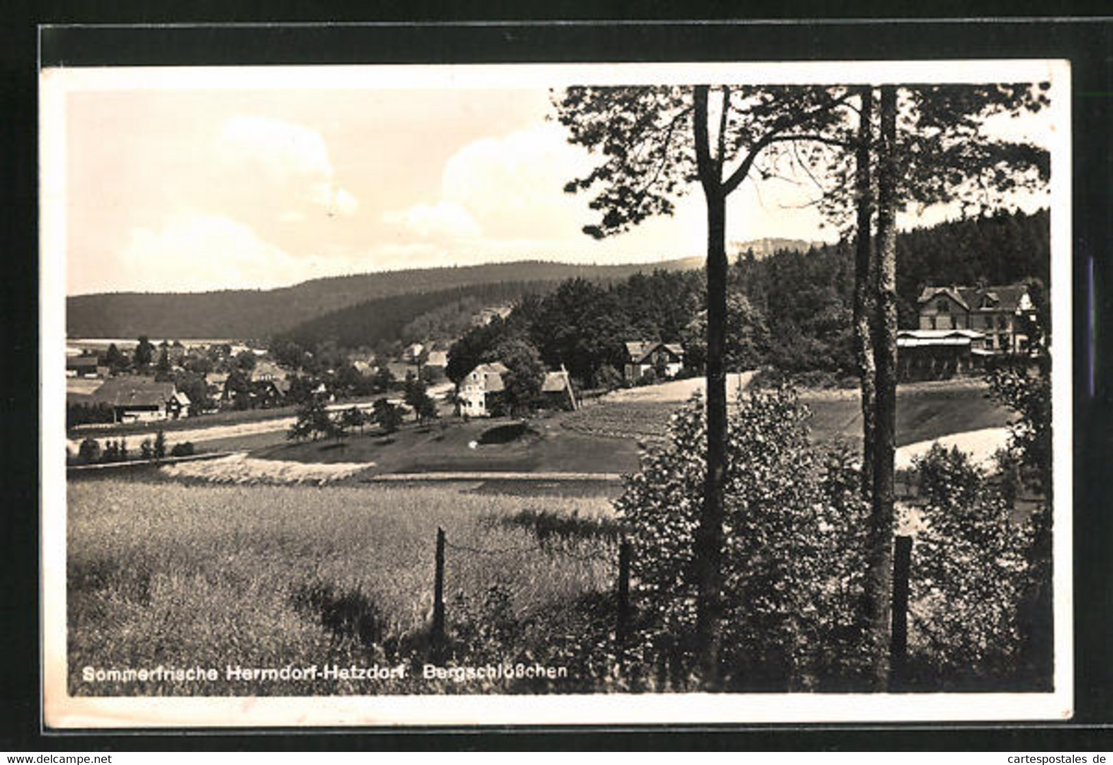 AK Herrndorf-Hetzdorf, Panorama Mit Bergschlösschen - Hetzdorf