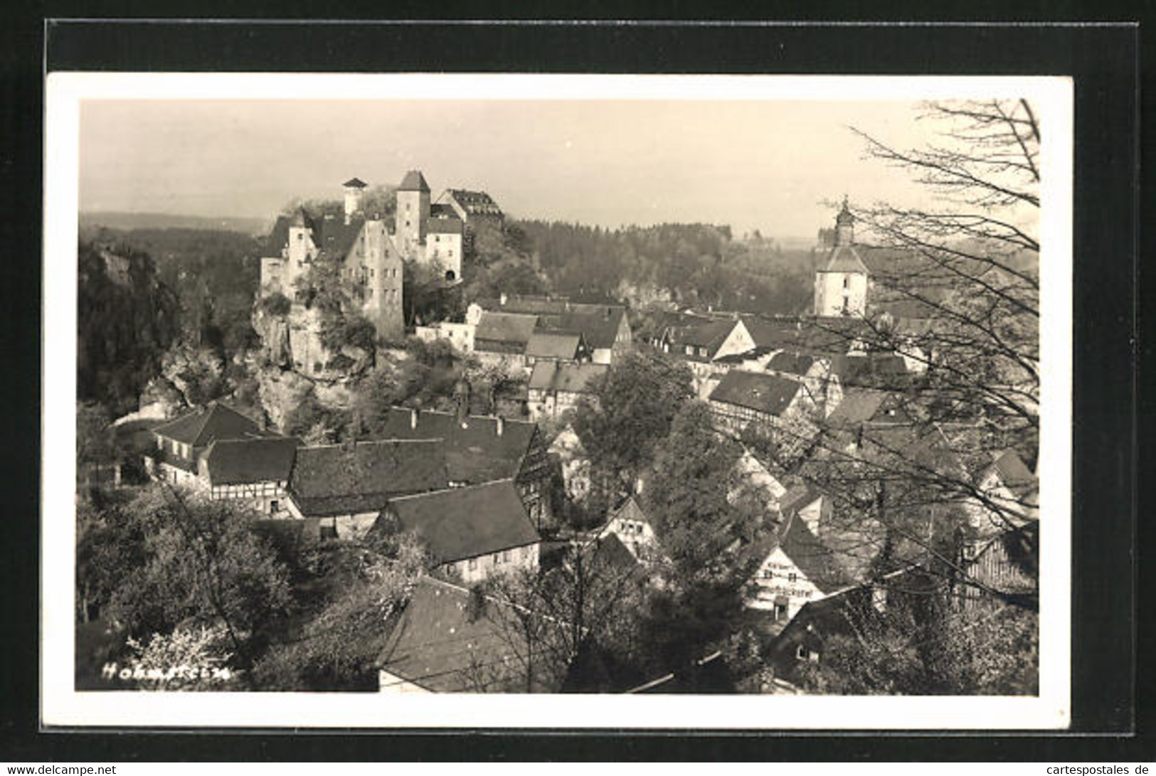 AK Hohnstein /sächs. Schweiz, Ortsansicht Mit Schloss - Hohnstein (Saechs. Schweiz)