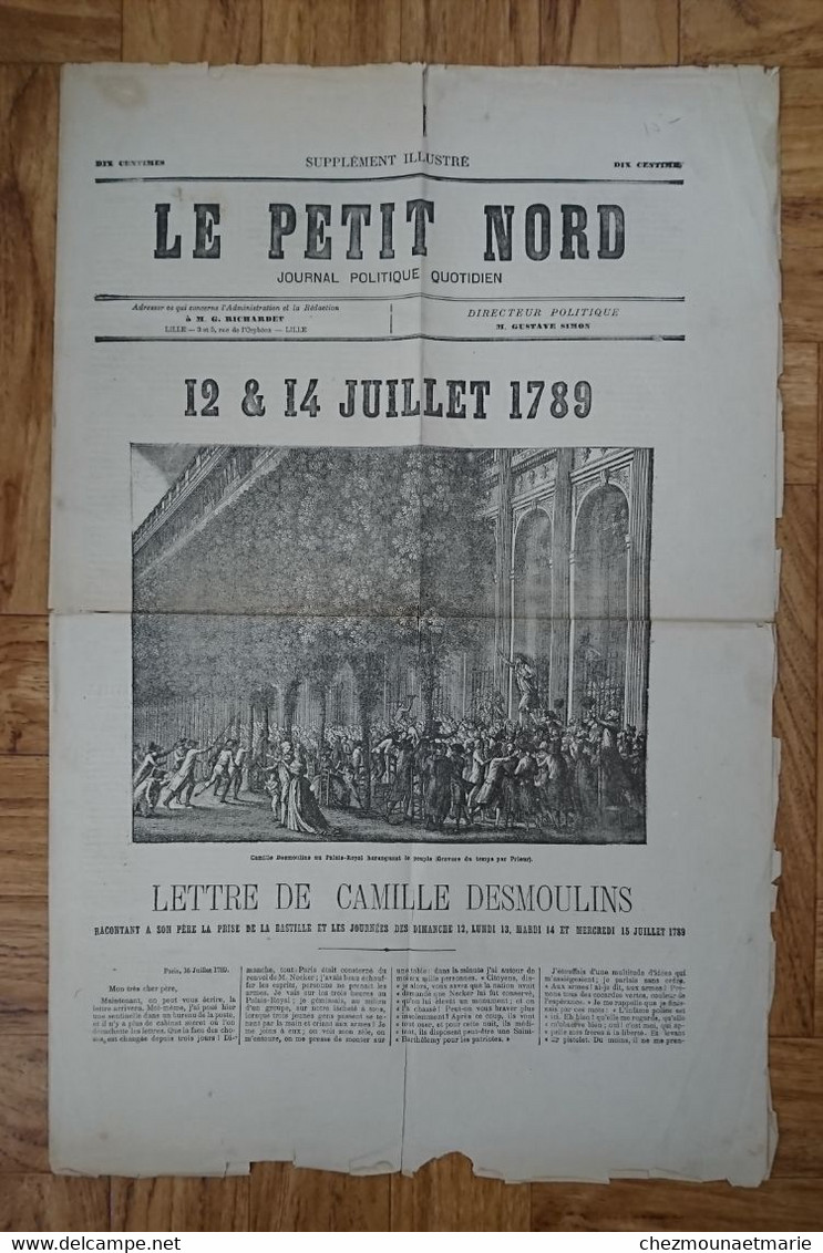 LE PETIT NORD JOURNAL POLITIQUE - SUPPLEMENT SUR LE 12 ET 14 JUILLET 1789 - Unclassified