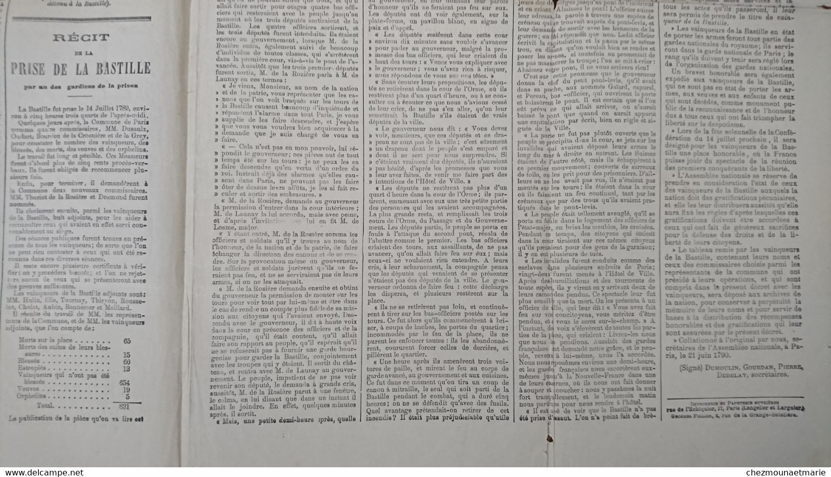 LE PETIT NORD JOURNAL POLITIQUE - SUPPLEMENT SUR LE 12 ET 14 JUILLET 1789 - Non Classés