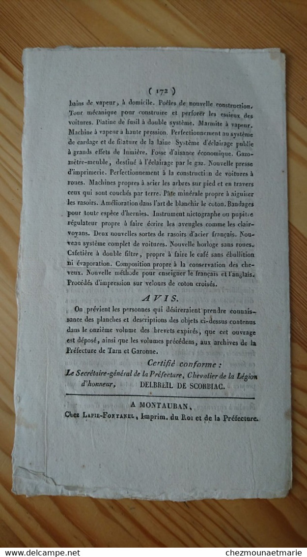 1826 TARN ET GARONNE - RECUEIL N°358 ACTES ADMINISTRATIFS PREFECTURE TARN ET GARONNE - Historische Dokumente